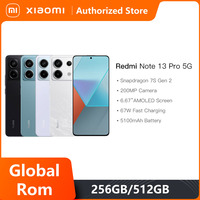 Global Rom Xiaomi Redmi Note 13 Pro 5G 120Hz screen 1.5K Snapdragon 7S Gen 2 5100mAh Battery 67W Fast Charging 200MP camera