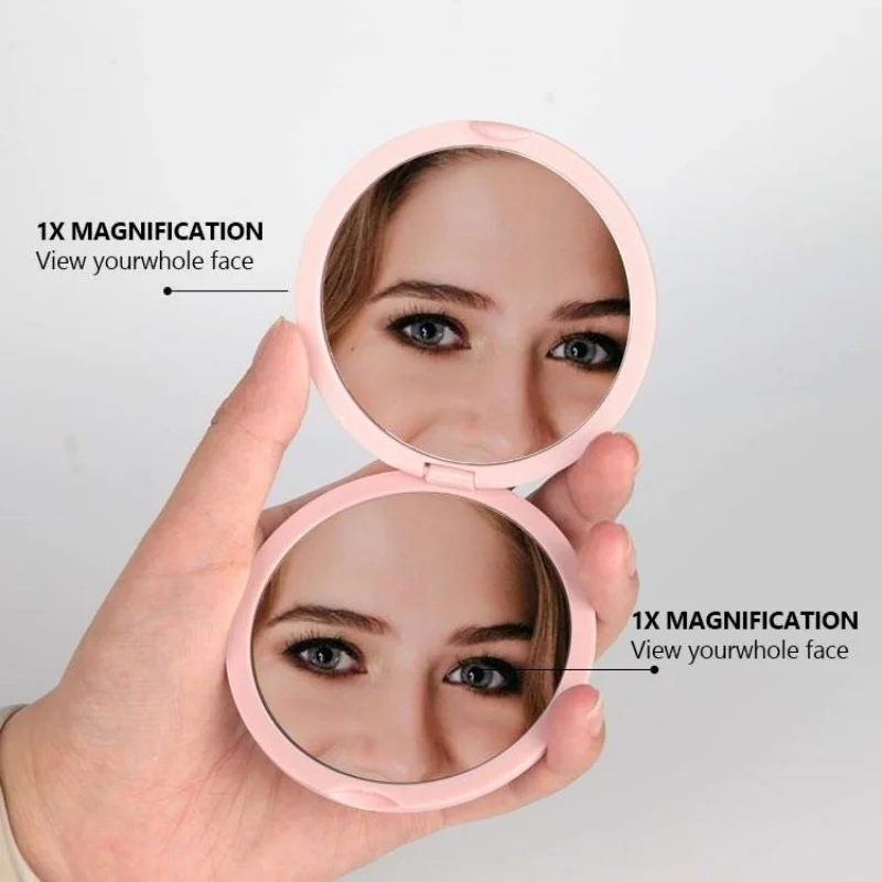 【Logo Custom】50Pcs Customized Circular Double-sided Mirror Suitable for Makeup Mirror Enterprise Gift Factory Wholesale