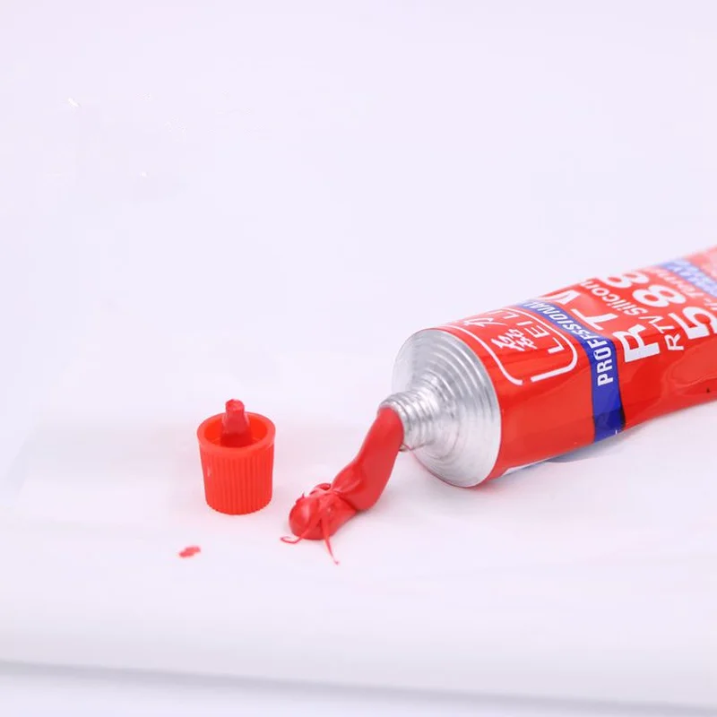 Colle Adhésive pour le Bain, Scellant Haute Température, RTV, Rouge, Fixation pour Voiture, Moteur, Gap, Outils de Réparation, 100g