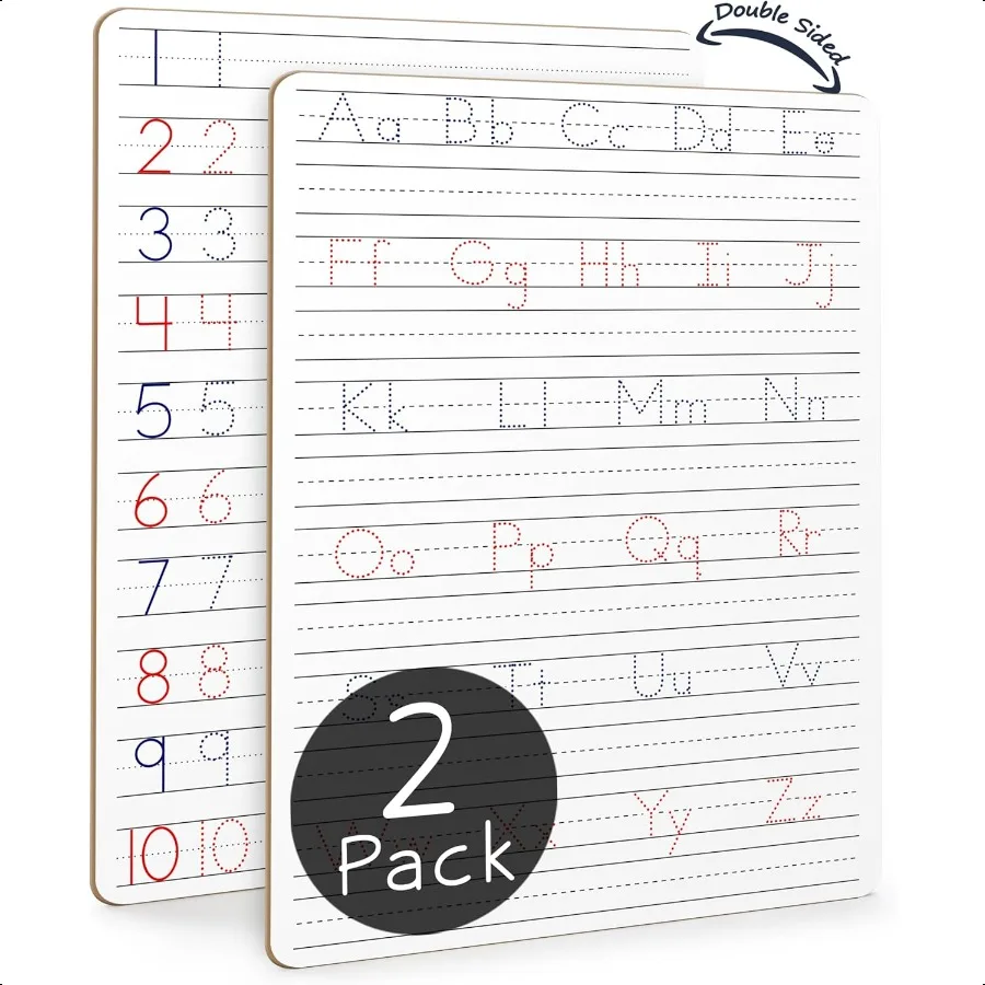 

2 Pack Dry Erase Handwriting Practice for 9 x 12 inch Alphabet Tracing Board Whiteboard Letter Tracing for Ages 35 Write and Wi
