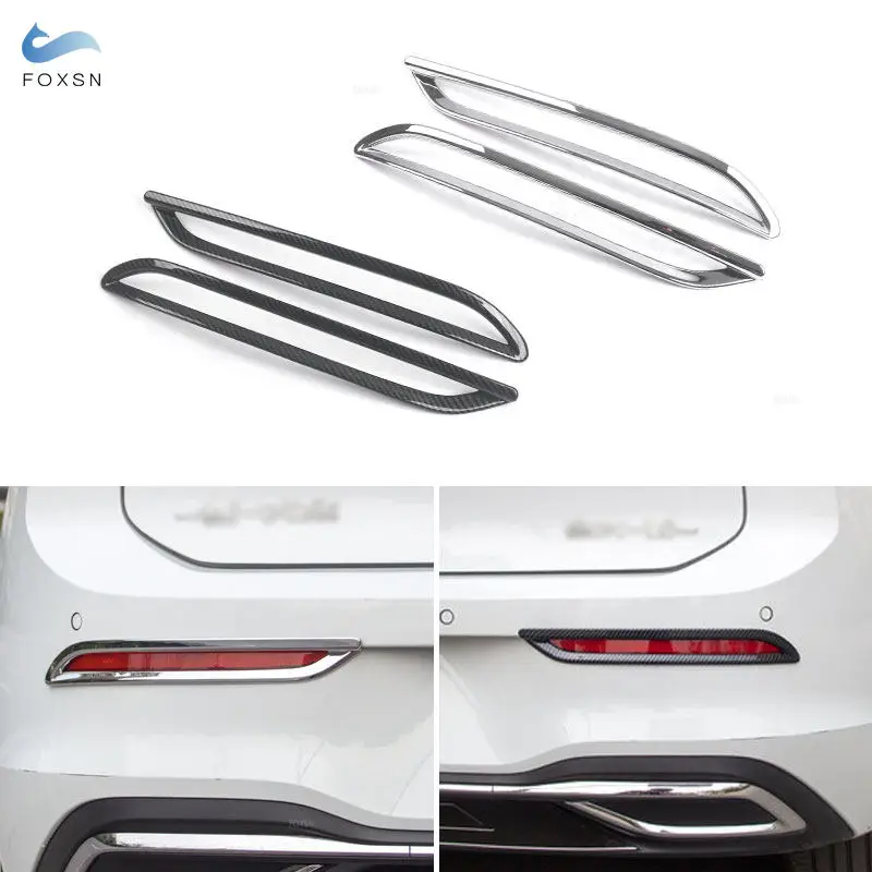 

Для VW Golf 8 MK8 2021 2022 ABS хромированная текстура из углеродного волокна, внешняя задняя противотуманная фара, рамка для бровей, декоративная накладка