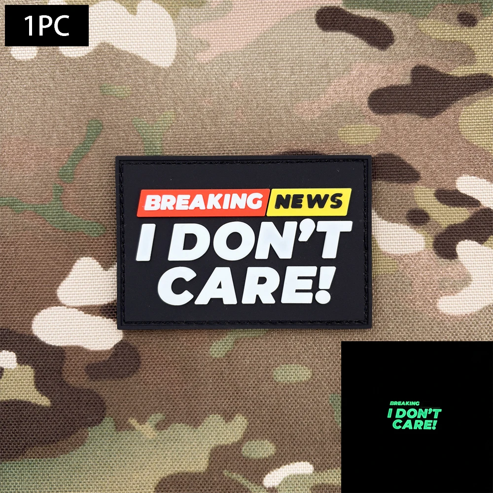 A Text Pattern Pvc Material Morale Patch Sticker Badge Patch, with a Glow-In-The-Dark Effect, Perfect for Use on Armbands, Backpacks, and Tactical Vests, Clothing Decoration Embroidery Patches, Soft Rubber