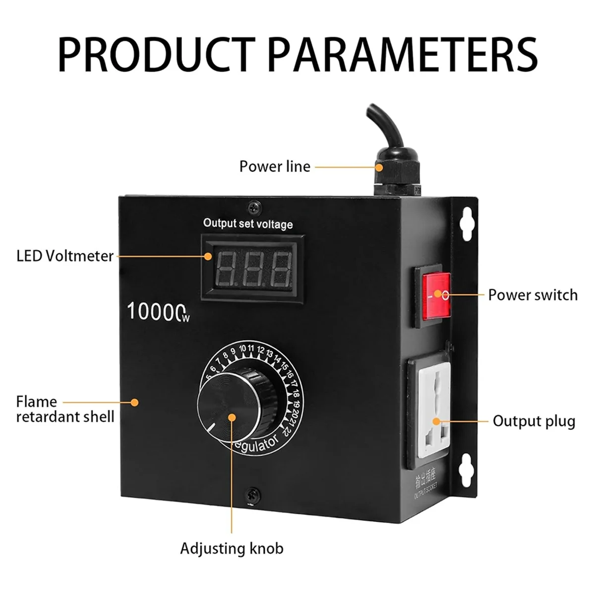 AAA87 10000W SCR AC Variable Speed Controller, Fan and Motor Speed Control 120V-220V AC, 22A, Ideal for Electric Tools Eu Plug