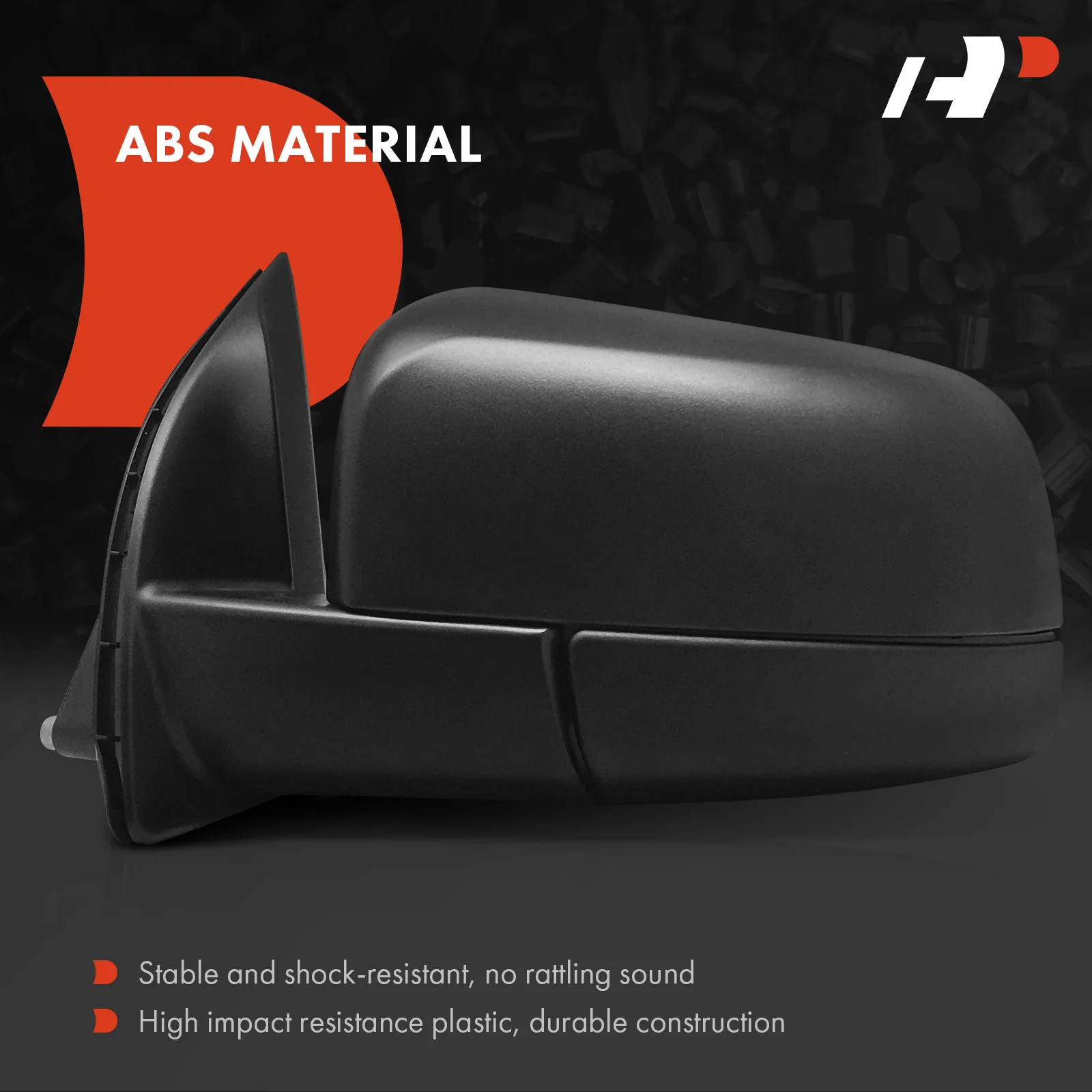 A-Premium Passenger Side Power Door Mirror for Ford Ranger 2019 2020 2021 2022 2023 Power Folding Blind Spot Detection Black+Chrome