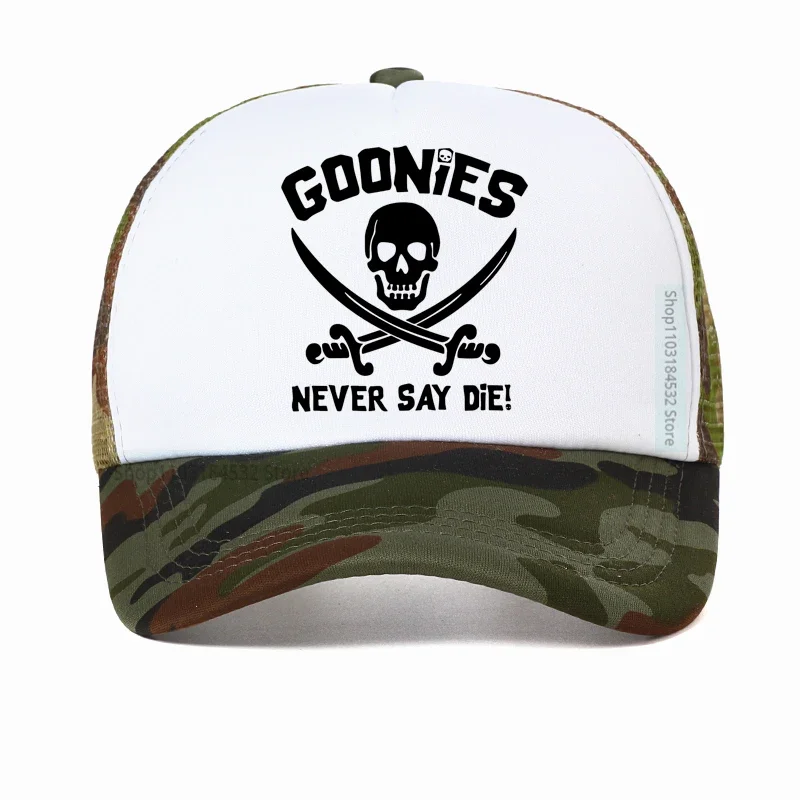 Goonies 남성용 야구 모자, 여름 통기성 메쉬 트럭 운전사 모자, 아빠 모자, 카스케트 조절 가능한 스냅백 모자
