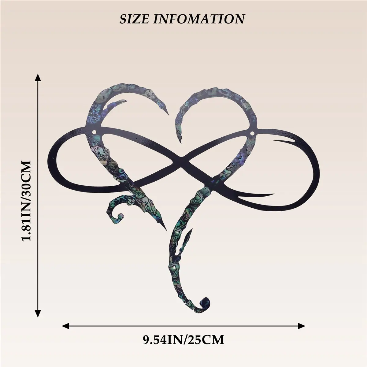 newA10R Metal Wall Decoration Design-Wall Art Room Decoration Eternal Love Infinite Heart Iron Art Decor Interior Decor-S