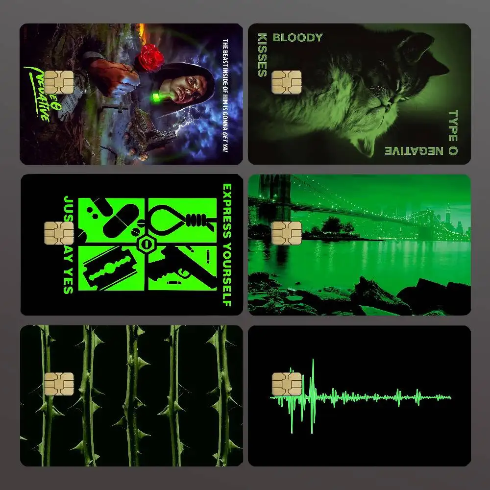Classic Band T-Type O N-Negative Credit Skin Cover Card Stickers 4PCS Film Bus Pass Front Decoration Bank Debit Waterproof