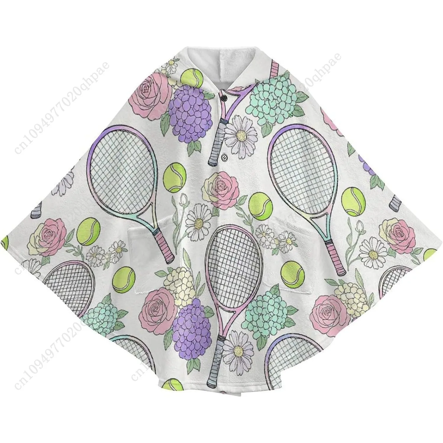 Уютный фланелевой свитер-одеяло, теннисные ракетки с шариками, толстовка большого размера с карманами для детей и подростков