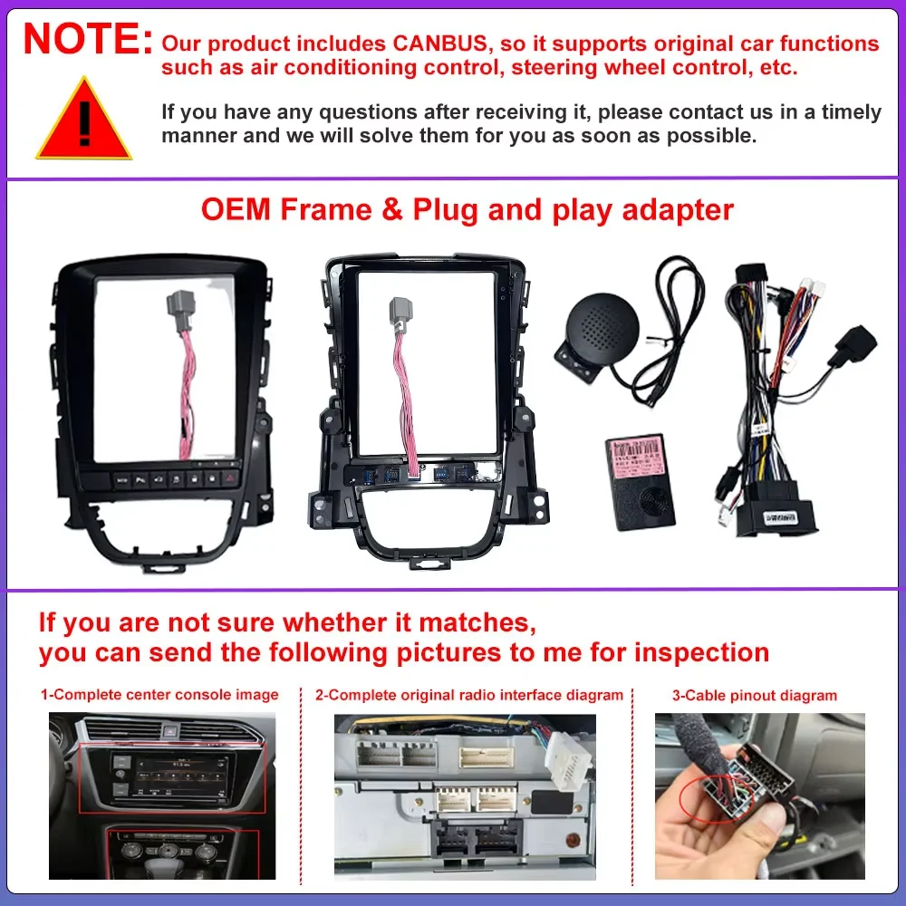 Android 16 For Opel Astra J Vauxhall Buick Verano 2009-2015 Car Auto Radio Carplay Multimedia Player Navigation GPS WiFi NO DVD