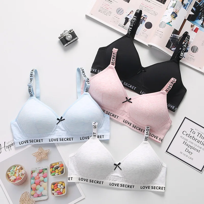 Girls' Bra Without Steel Ring For Comfort  Adolescent Girls Wrap Their Breasts In Thin Elastic Underwear Bras Young Girl Top