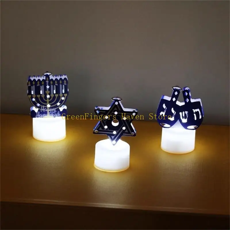 

F68d Led Iron Art Маленькое и эффективное для праздников Хануки Религиозное событие Создание удобной атмосферы