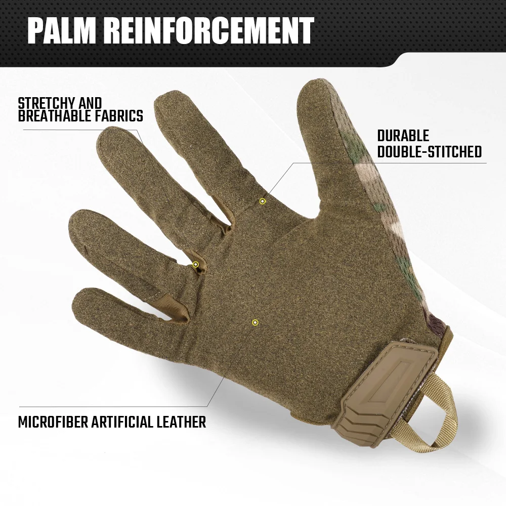 Tactical Full Finger Gloves Touch Screen Breathable Paintball Airsoft Shooting Hiking Combat Sport Hunting Bicycle Work Gear Men