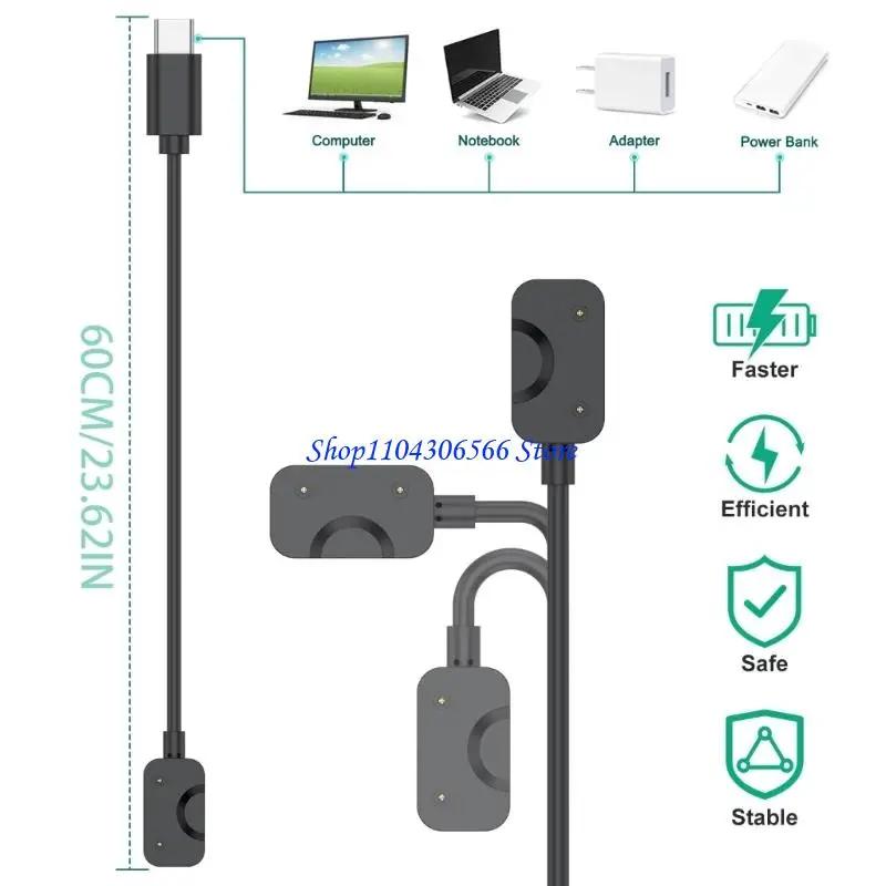 02DD Lightweight High Efficiency Efficient USB Energy Cable Charging Cord Suitable For Smartwatch Activity Trackers Simple