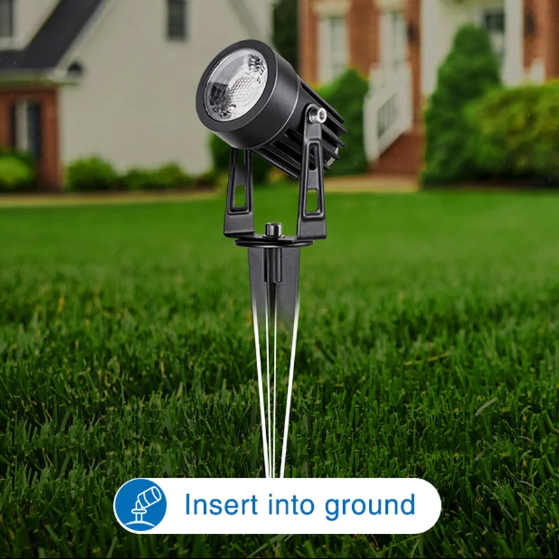 All Aluminum Outdoor LED Garden Lighting 3W 7W 12W 15W Spike Lawn Lamp Waterproof Lighting Garden Path Spotlights AC220V 12V 24V
