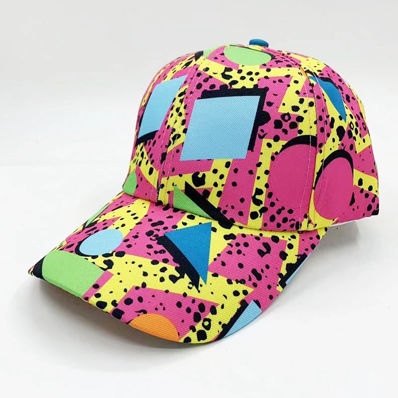 Sombrero de béisbol con estampado geométrico para hombre y mujer, gorra puntiaguda, ajustable, informal, sombrilla, Tenis