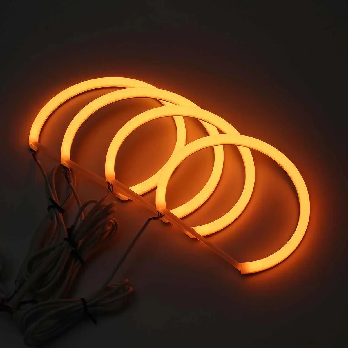 For BMW E46 2*131mm and 2*146mm Cotton halo ring kit RGB Angel eyes Remote control A+B Non projector 4D 16colors flash