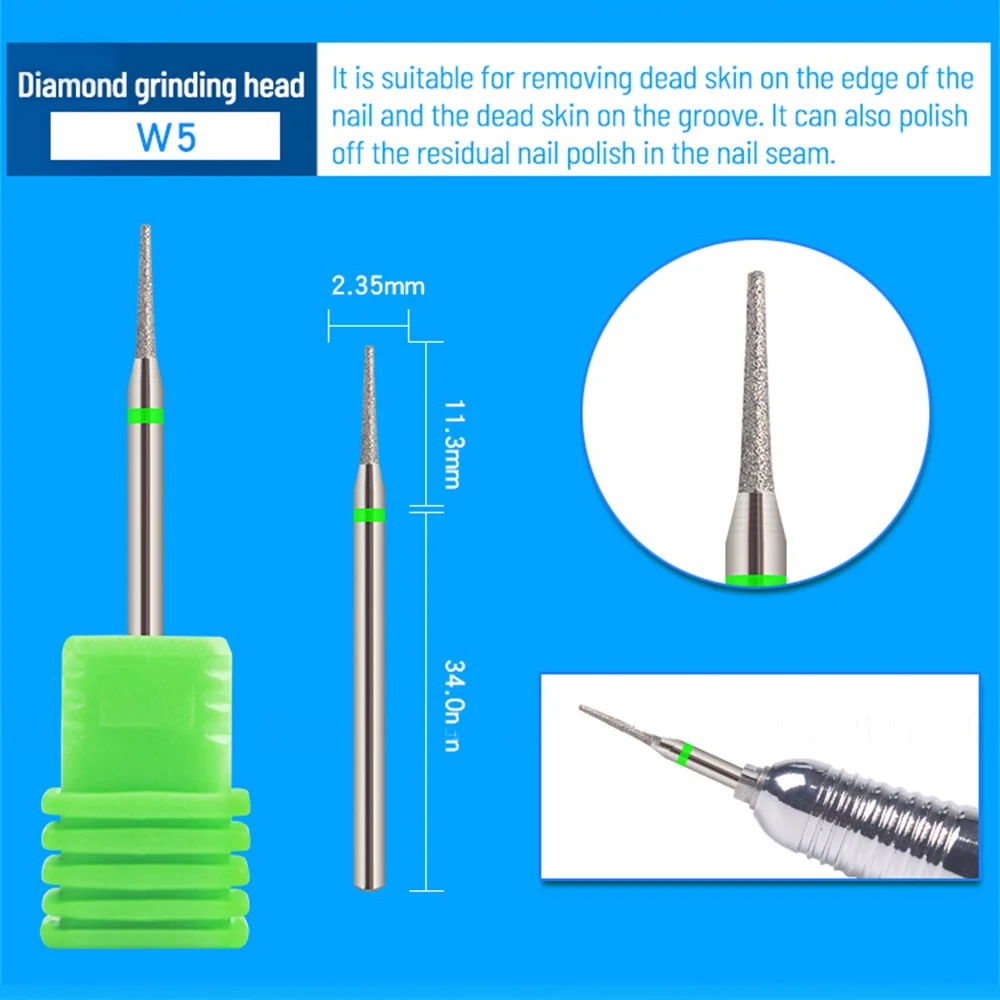 Broca de carburo de tungsteno para uñas, lijadora de uñas en forma de llama, removedor de esmalte de Gel, accesorios de manicura, 1/2 piezas