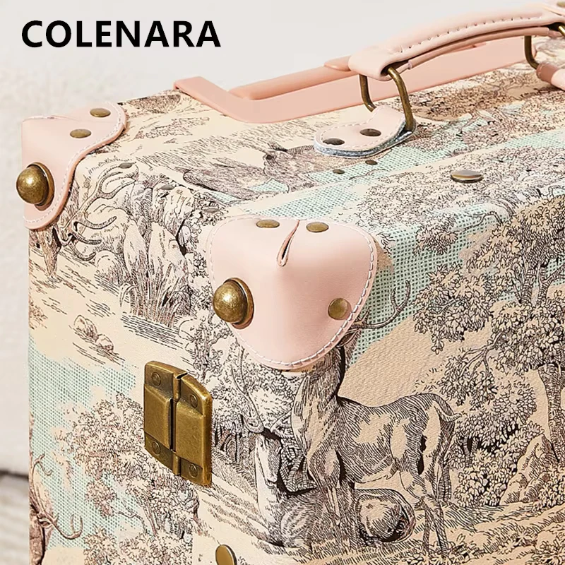 COLENARA Laptop Luggage Front Opening Boarding Box Aluminum Frame Trolley Case 20