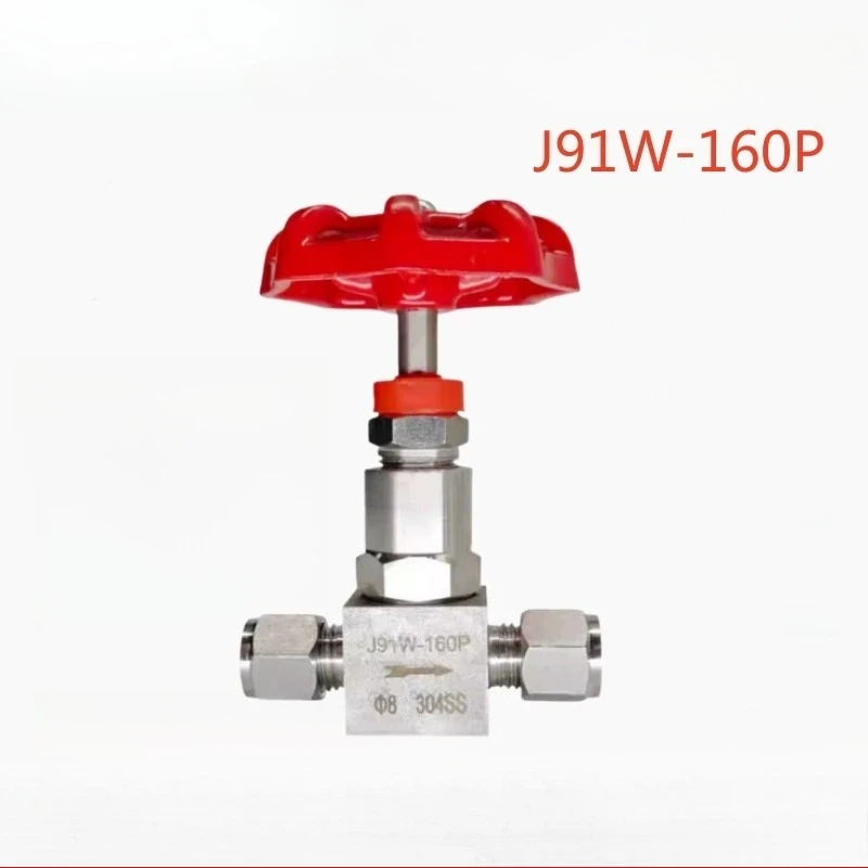 J91W-160P 304/316 Stainless Steel Ferrule Needle Valve High Pressure Globe Valve Diameter 6/8/10/12/14mm