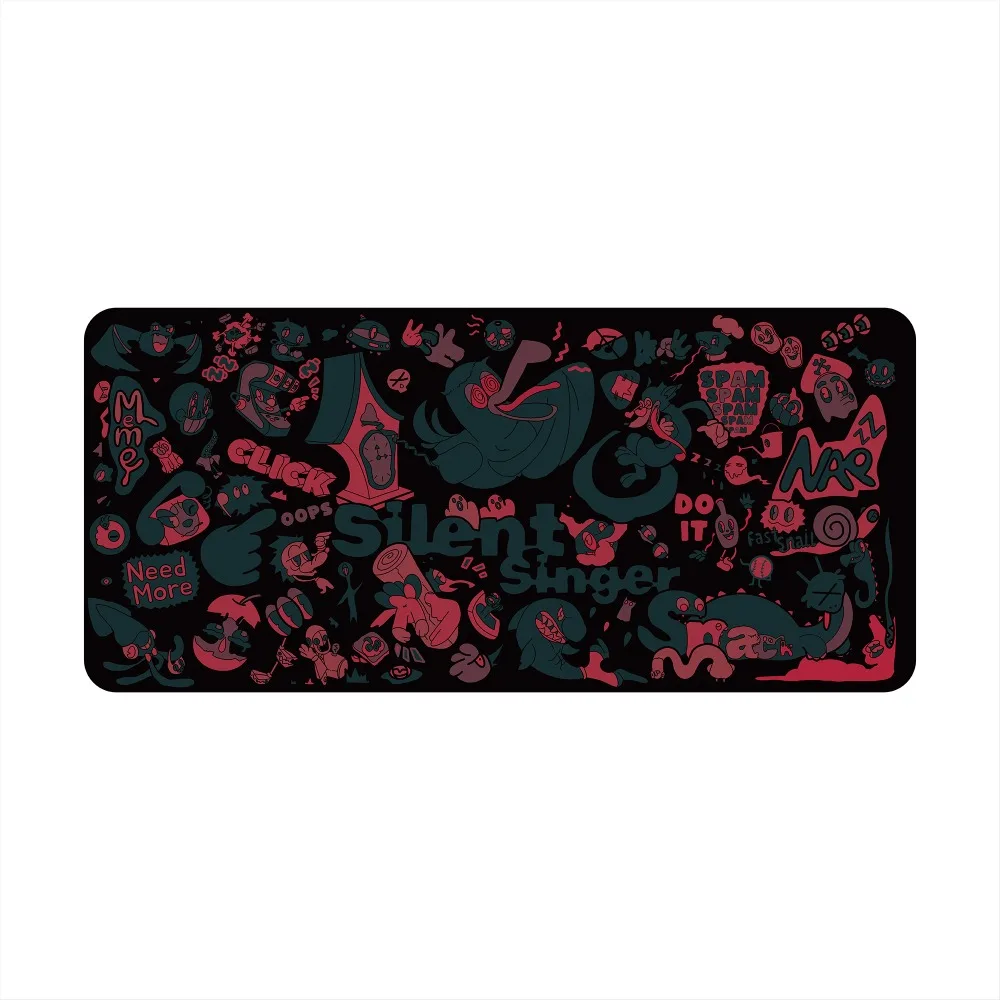 Graffiti Mouse Pad Costom Rubber Coarse Cloth Surface Large Table Cushion Red, Dark, Black for Mechanical Keyboard Accessory