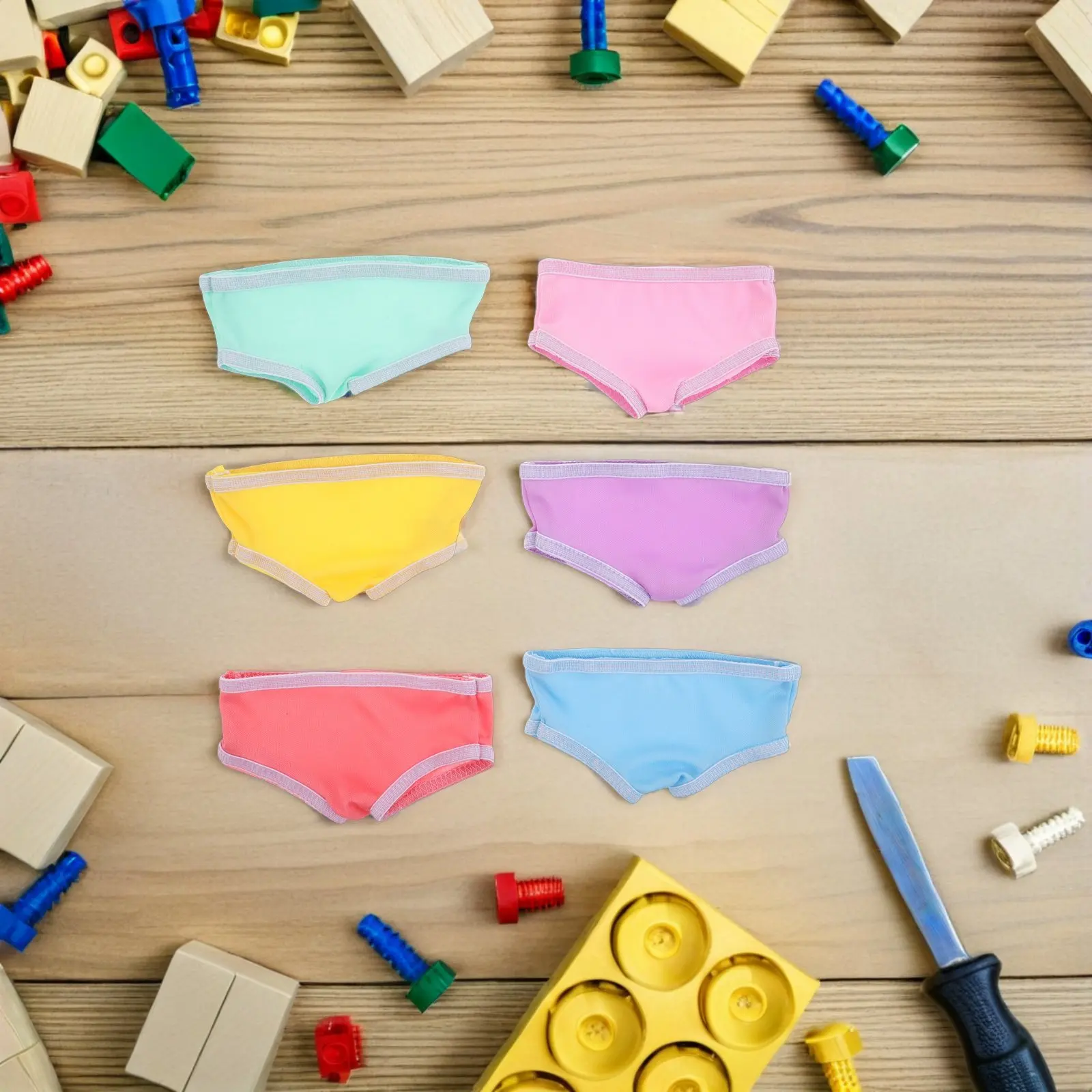 

6Pcs Reusable Baby Underwear Elastic Underpants for 18 Inch Newborn Baby Clothing Dressing Accessories Pretend Play