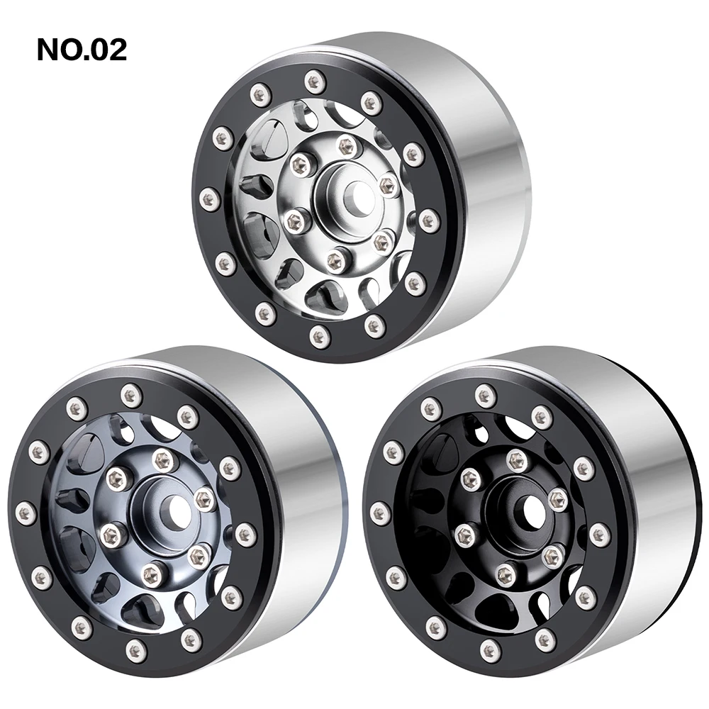 YEAHRUN 4 pièces 1.55 pouces jantes en alliage d'aluminium pour voiture sur chenilles RC Axial 90069 D90 TF2 Tamiya CC01 LC70 MST JIMNY pièces de mise à niveau