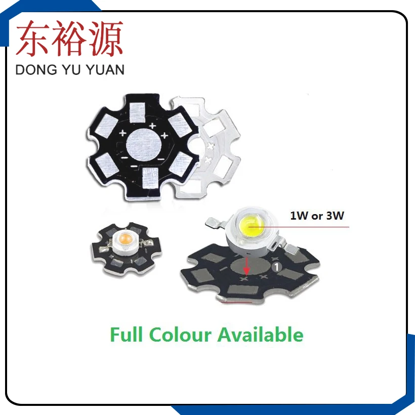 10pc Red Green Yellow Blue Warm White Brightness Bead High Power LED 1W 3W 3.4-3.6v + 10PCS Board good Quality Aluminum Radiator
