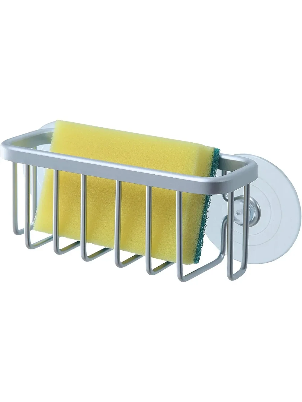 

1 Pack NeverRust Aluminum Suction Holder - 6"Lx2.36"Wx2.56"H , for Sponges Scrubbers Soap (Kitchen & Bathroom)