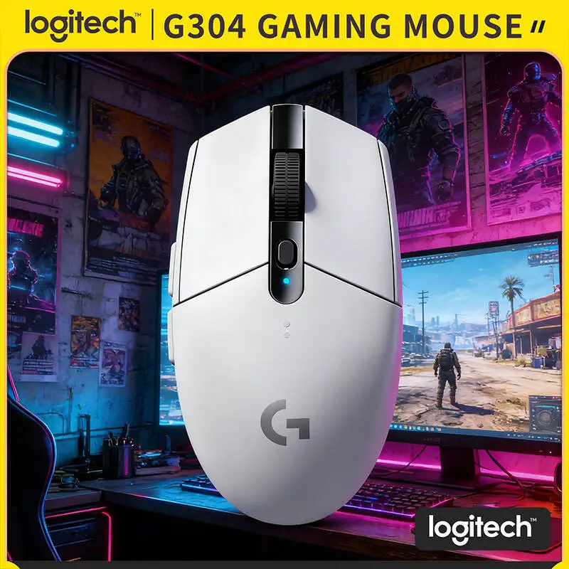 

Logitech G304 Wireless Gaming Mouse 12000 DPI HERO Sensor LIGHTSPEED 1ms 9-Month Battery Symmetrical Grip Work & Game