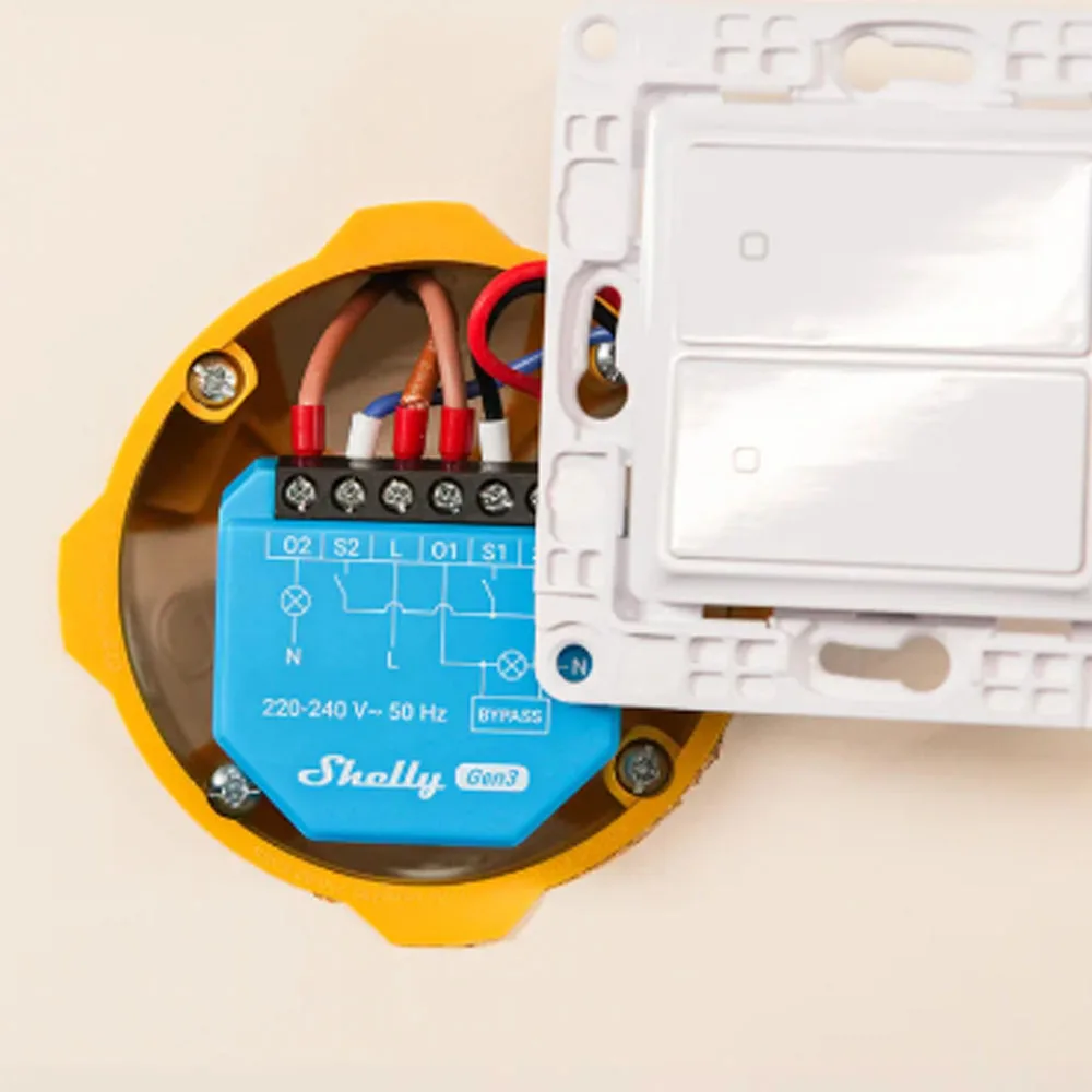 Shelly 2L Gen3 Zigbee Smart Switch for Home Use Dry Contact Wifi Connectivity Lights Garage Doors Bluetooth No Neutral Wire view 4