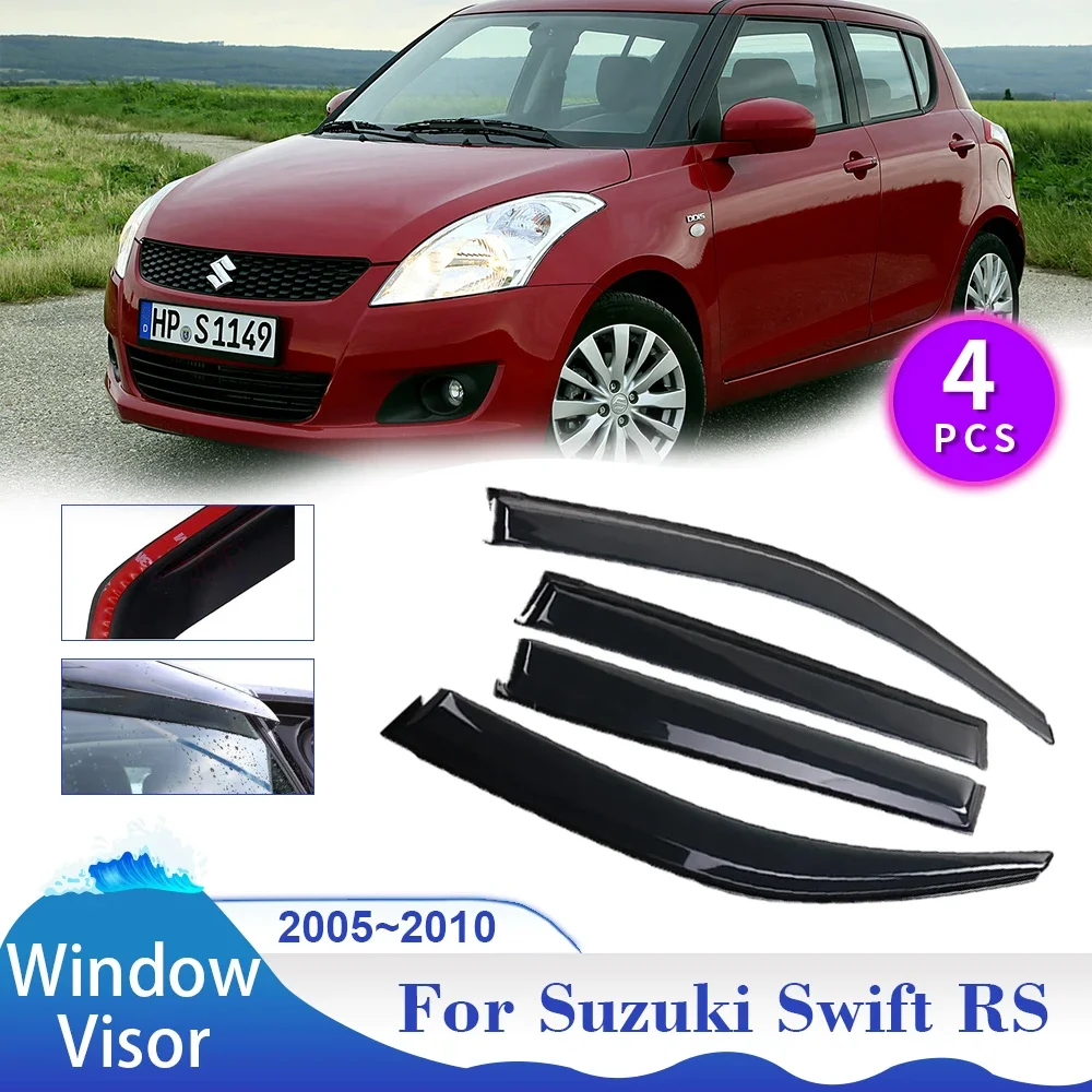 

For Suzuki Swift RS 5-door Sport 2005~2010 Window Visor Vent Smoke Cover Sun Rain Guard Awnings Shelters Car Exterior Accessorie