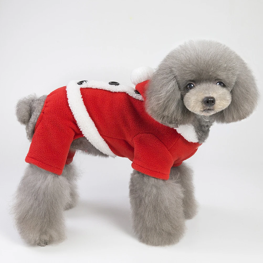 

Dog Winter Clothes Christmas Themed Four-Legs Outfit Warm Lightweight Pet Garment for Medium to Large Puppies Hooded Xxl