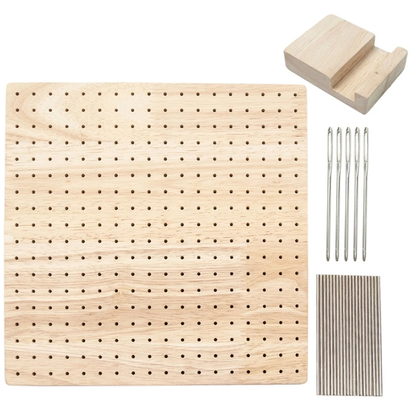 لوح حجب كروشيه خشبي قابل لإعادة الاستخدام، حياكة مربعة من Granny Square NeedleworksLovers