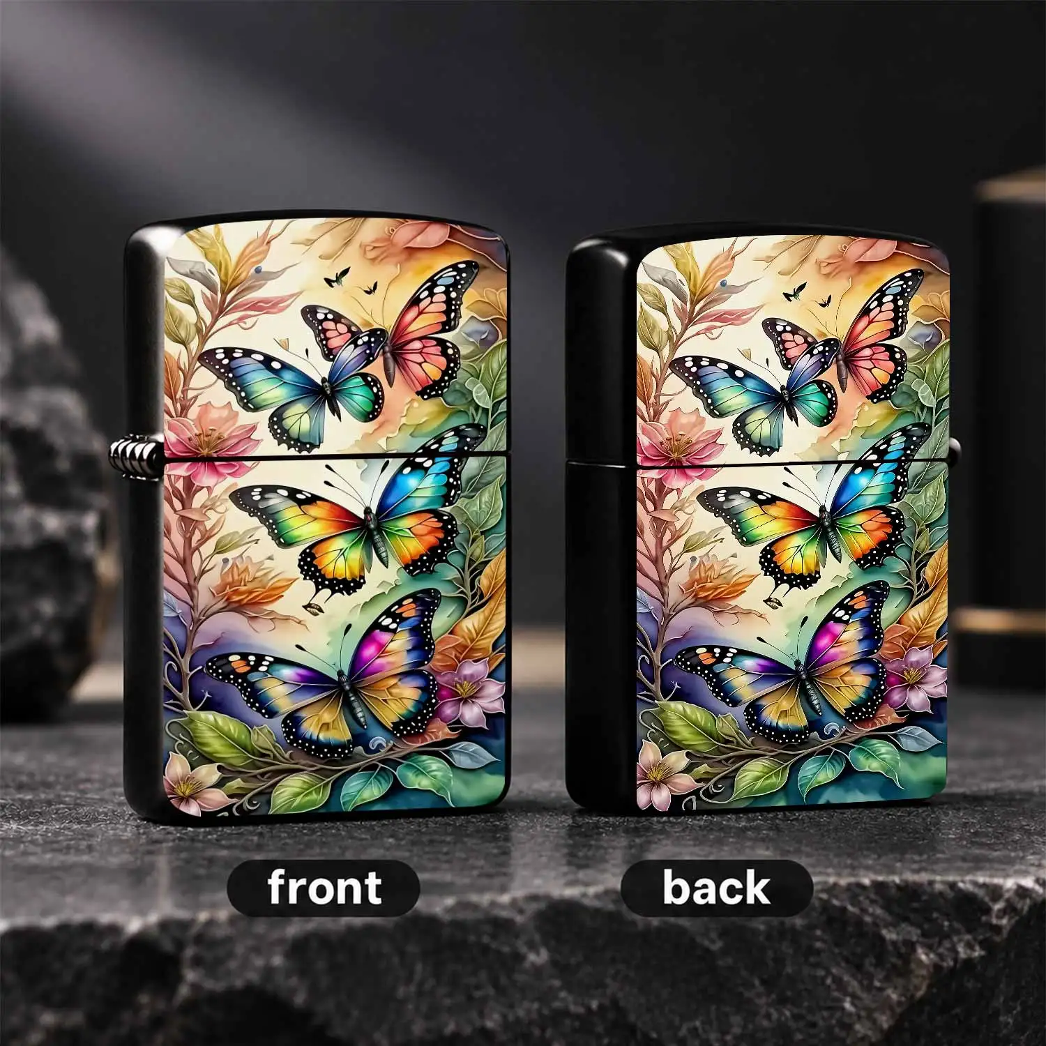Vibrant GradientFloral Lighter Artistic Watercolor Style Decorative Accessory Delicate ColorfulOrnament Ideal For Birthday Holiday Gifting Portable Stylish Present For All Occasions A Humorous And Interesting Lighter