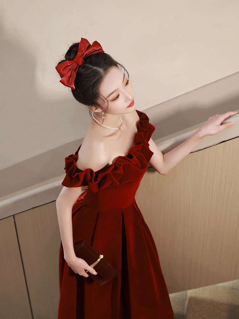 Vinho tinto vestidos de noite femininos elegante 2025 novo fora do ombro vestido de baile quinceanera vestidos formatura festa feminina vestodo