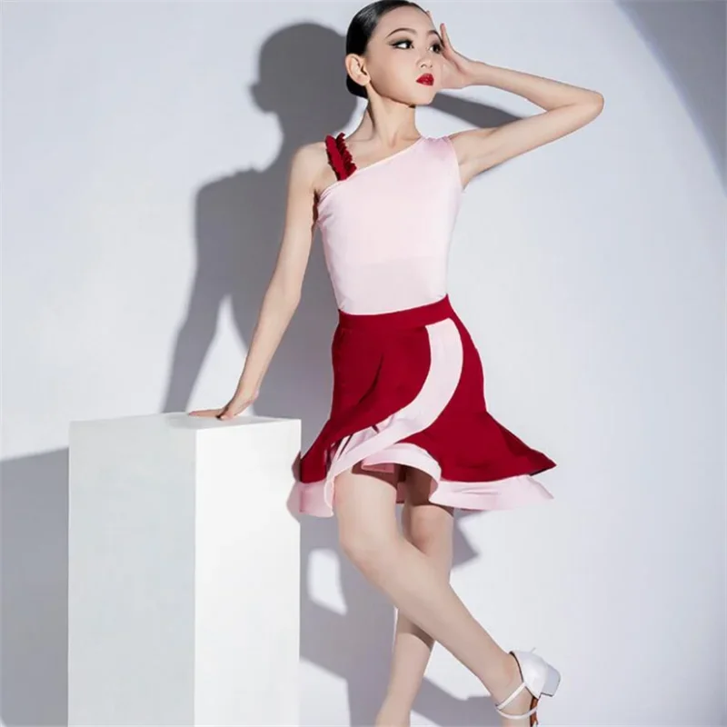 Girl Latin Dance Dress Kids Professional Competition Ballroom Dancewear Children Ango Cha Cha Rumba Stage Perfromance Costume