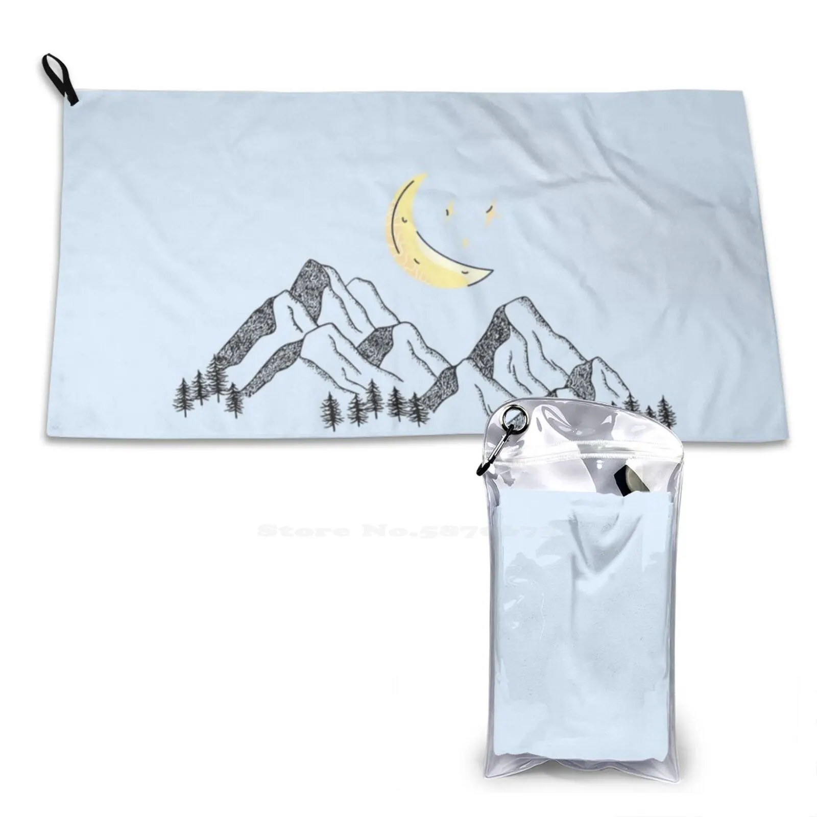 

Moon Soft Towel Quick Dry Beach Towel Moon Fine Line