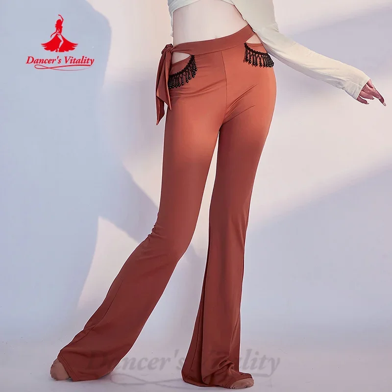 

New Belly Dancing Clothing Sexy Slimming Bell-bottom Trousers Dancer Training Clothes Women's Oriental Dance Practice Clothes