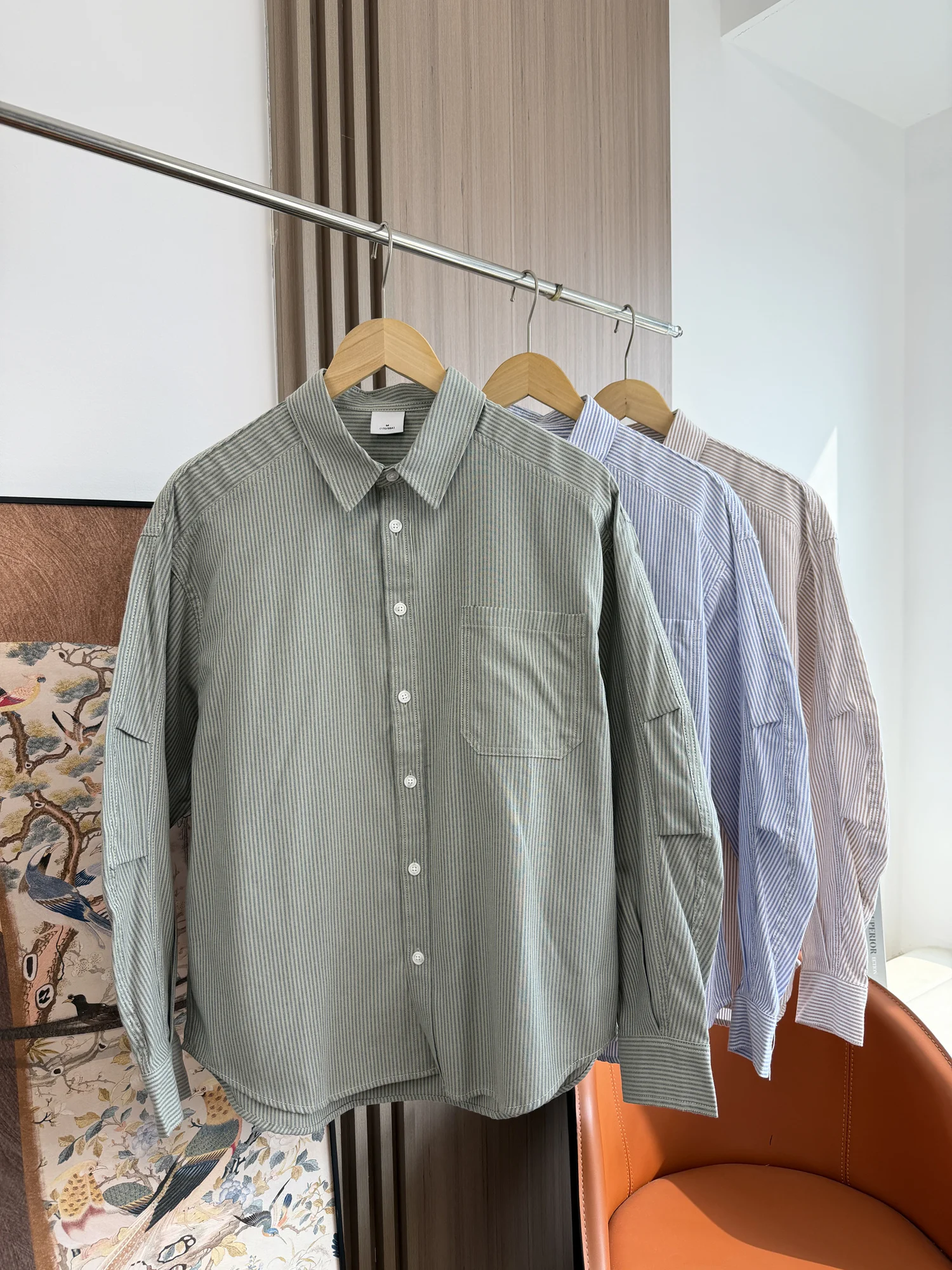 

Men's Casual Striped Shirt Comfortable Breathable Spring Long Sleeve Inner Wear Fashion Urban Style Standard Fit