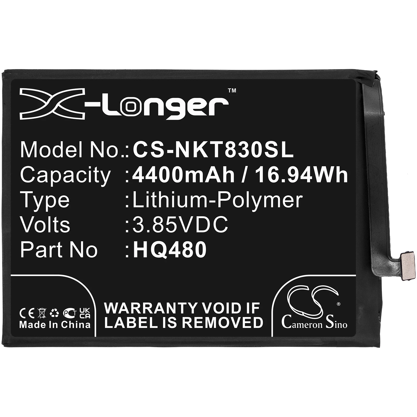 Replacement 3.85V 4400mAh Mobile SmartPhone Battery HQ480 for Nokia 8.3 2020 5G 8 V 5G TA-1243 TA-1251