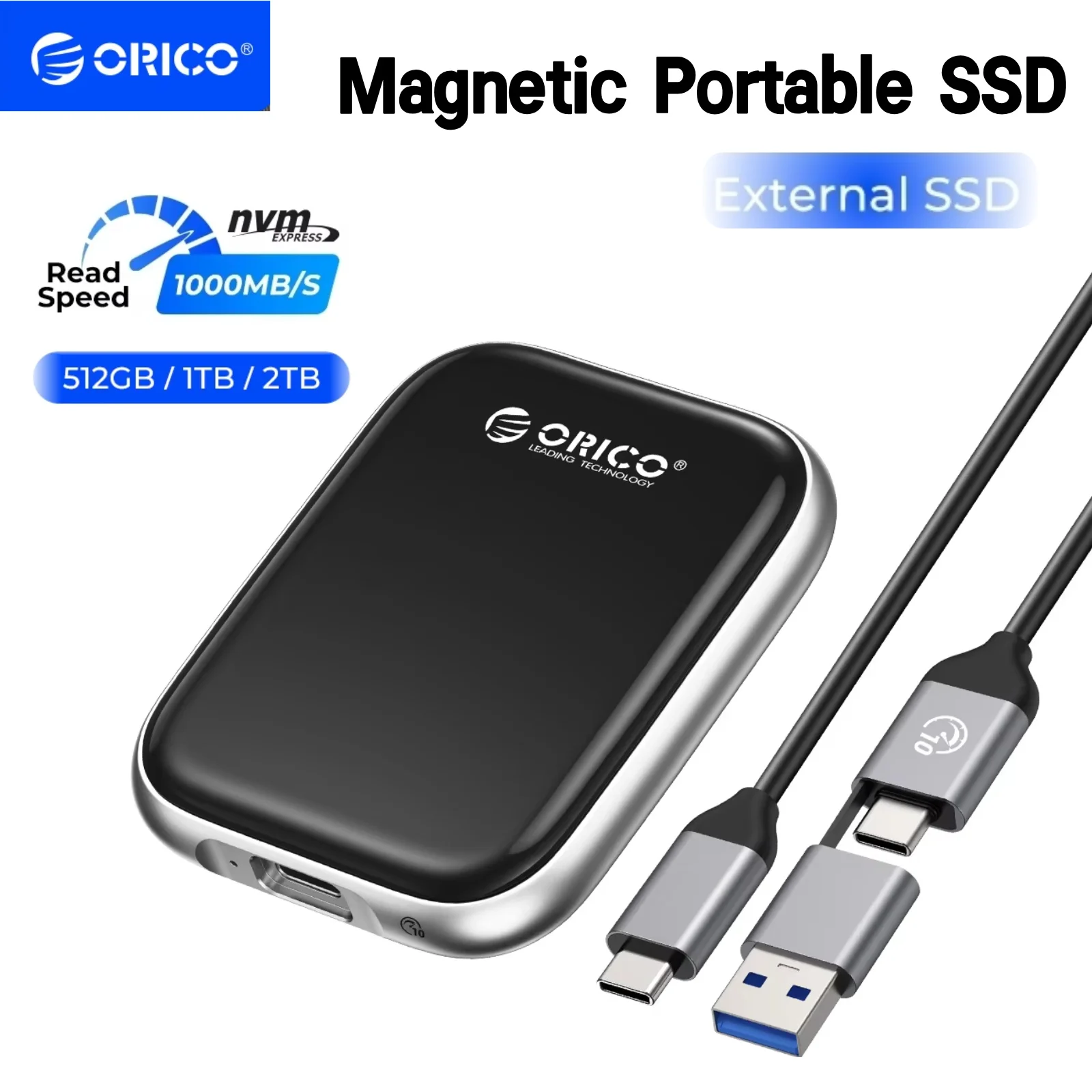 

ORICO 1/2TB SSD 512GB External Solid State Drive USB 3.2 Type- C PSSD MacBook Air Pro Laptop High Speed External Disk Hard Drive