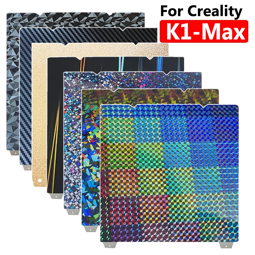 

PEI Sheet 310x315mm For Creality K1 Max Double Sided Printing Build Plate PEO PET H1H PEF Spring Steel Sheet for Creality K1 Max