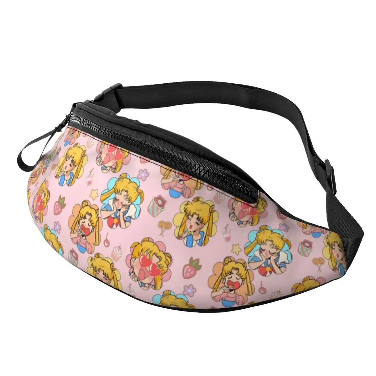 Custom Fashion S-Sailors M-Moons Mangas Japan Fanny Pack for Traveling Men Women Crossbody Waist Bag Phone Money Pouch - view 2