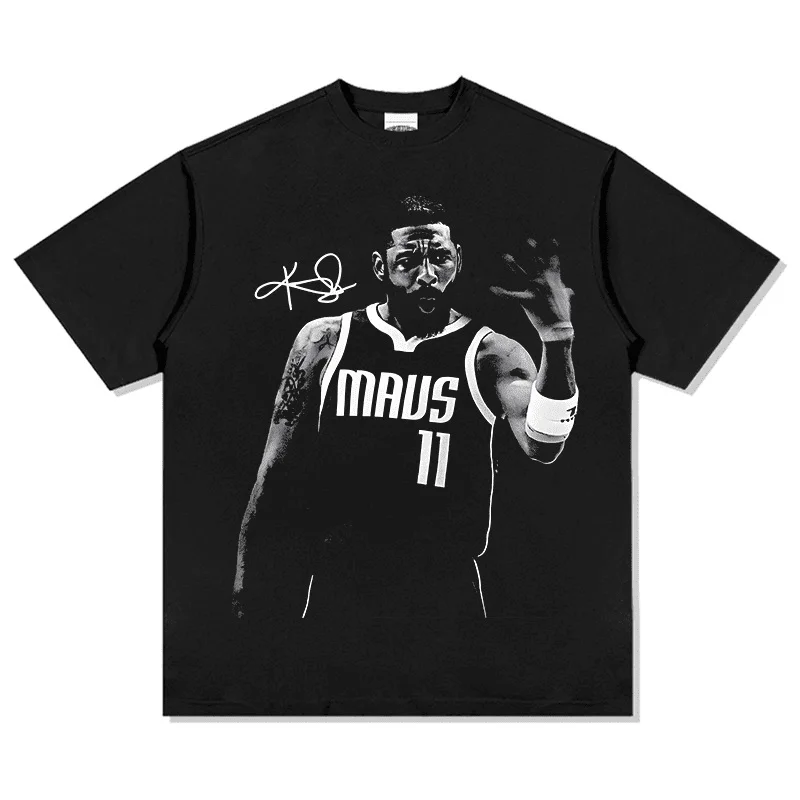 Camiseta de baloncesto Kyrie Irving para hombre y mujer, camiseta holgada de algodón puro de manga corta estilo Mavs, camiseta informal elegante