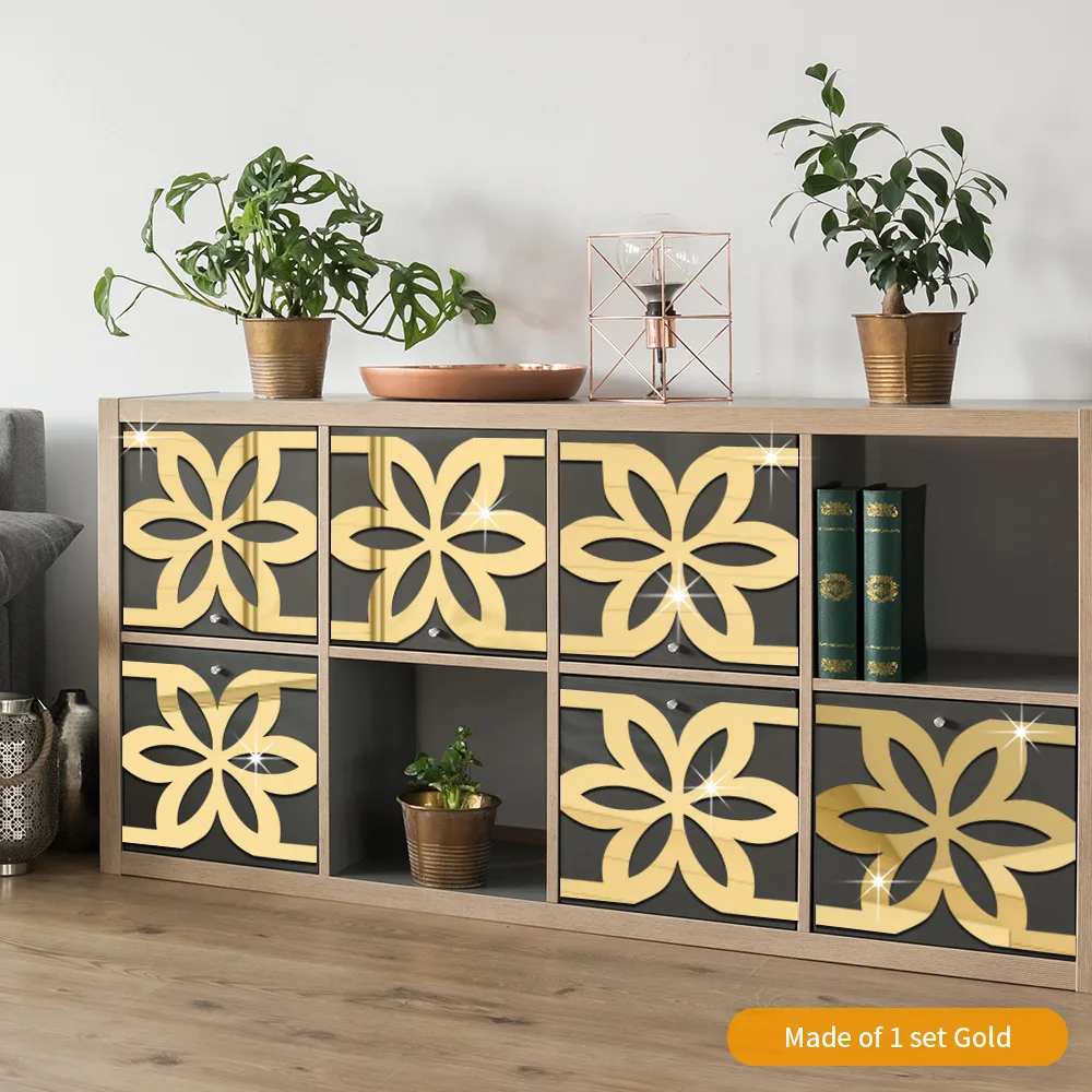 12 قطعة 27x27 سنتيمتر ملصقات للمرايا ، الاكريليك الوهم تصميم الزهور قشر وعصا ذاتية اللصق الأسود جدار ديكور لغرفة النوم غرفة المعيشة