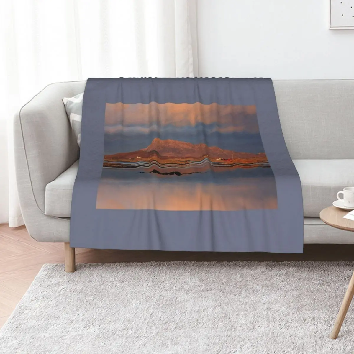 Sunset Reflection North Uist. Western Isles. Scotland. Throw Blanket Plaid Soft Beds Cute Summer Beddings Weighted Blankets