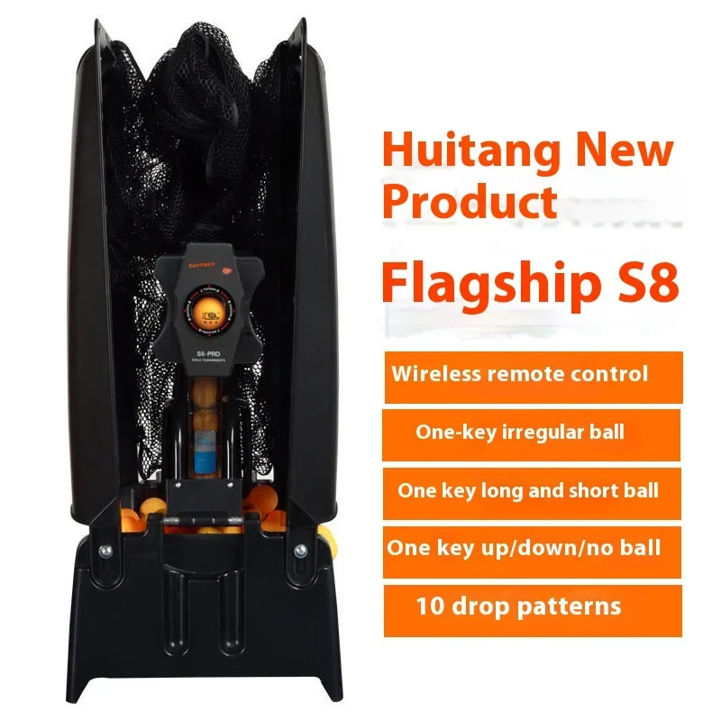 Hui Pang S8 multi-rotation multi-drop ball machine Automatic table tennis ball machine for home Table Tennis Robot Training