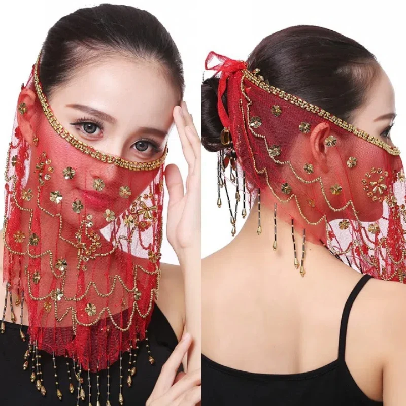 Belly Dance อุปกรณ์เสริม Props - Veil อินเดียเต้นรําชุด Veil Props ใหม่ Plum Blossom ผ้าพันคอ Face Mask