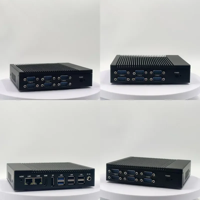 Design 2* 2.5GbE LAN Mini PC Fanless Industrial computer Pfsense Firewall Soft Router with 6 USB 6COM OEM ODM J6426 J6412