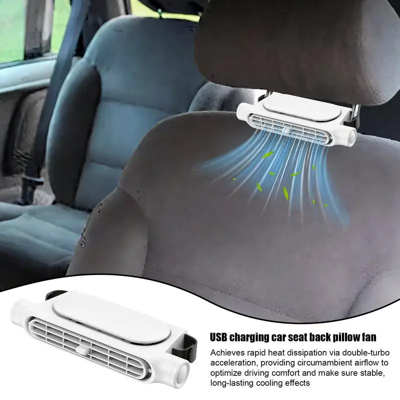 

Back Seat Fan Car Seat Fan Angle Adjustable 3000mAh Rechargeable 3-Speed Adjustable Ventilation Cooler For Road Trip Van Travel